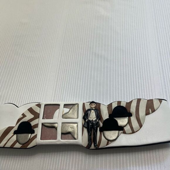 Helene Angeli Leather Belt Size XS Small See Measurements Rare One Of A Kind - Picture 2 of 7